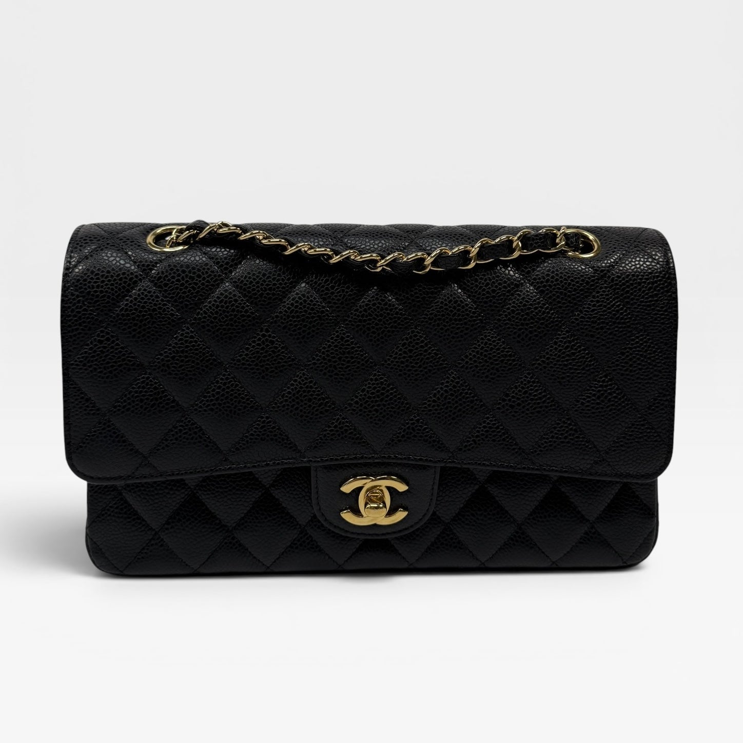 Chanel Medium Classic Double Flap Black Caviar With GHW