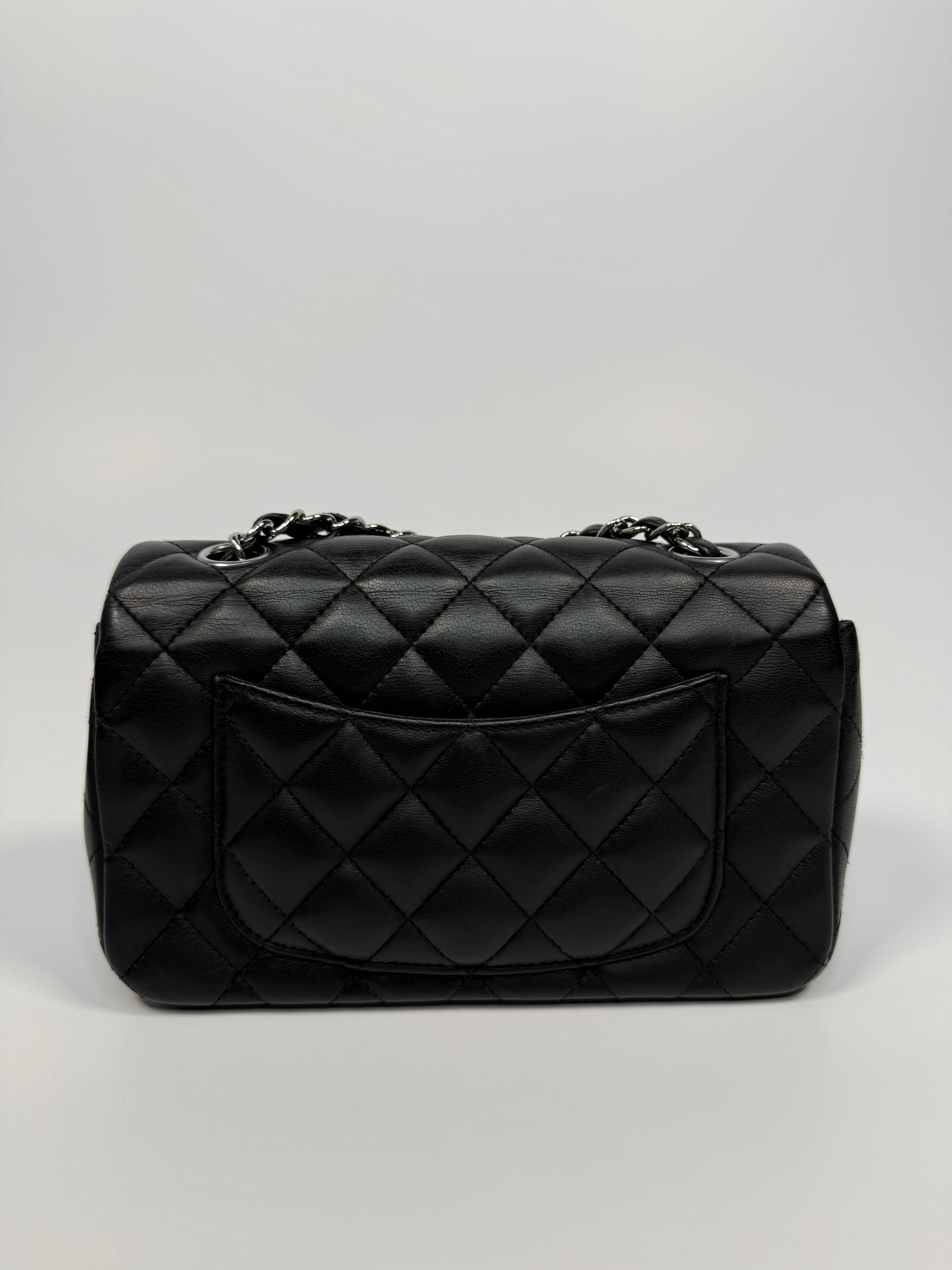Chanel Mini Rectangle In Black Lambskin With SHW