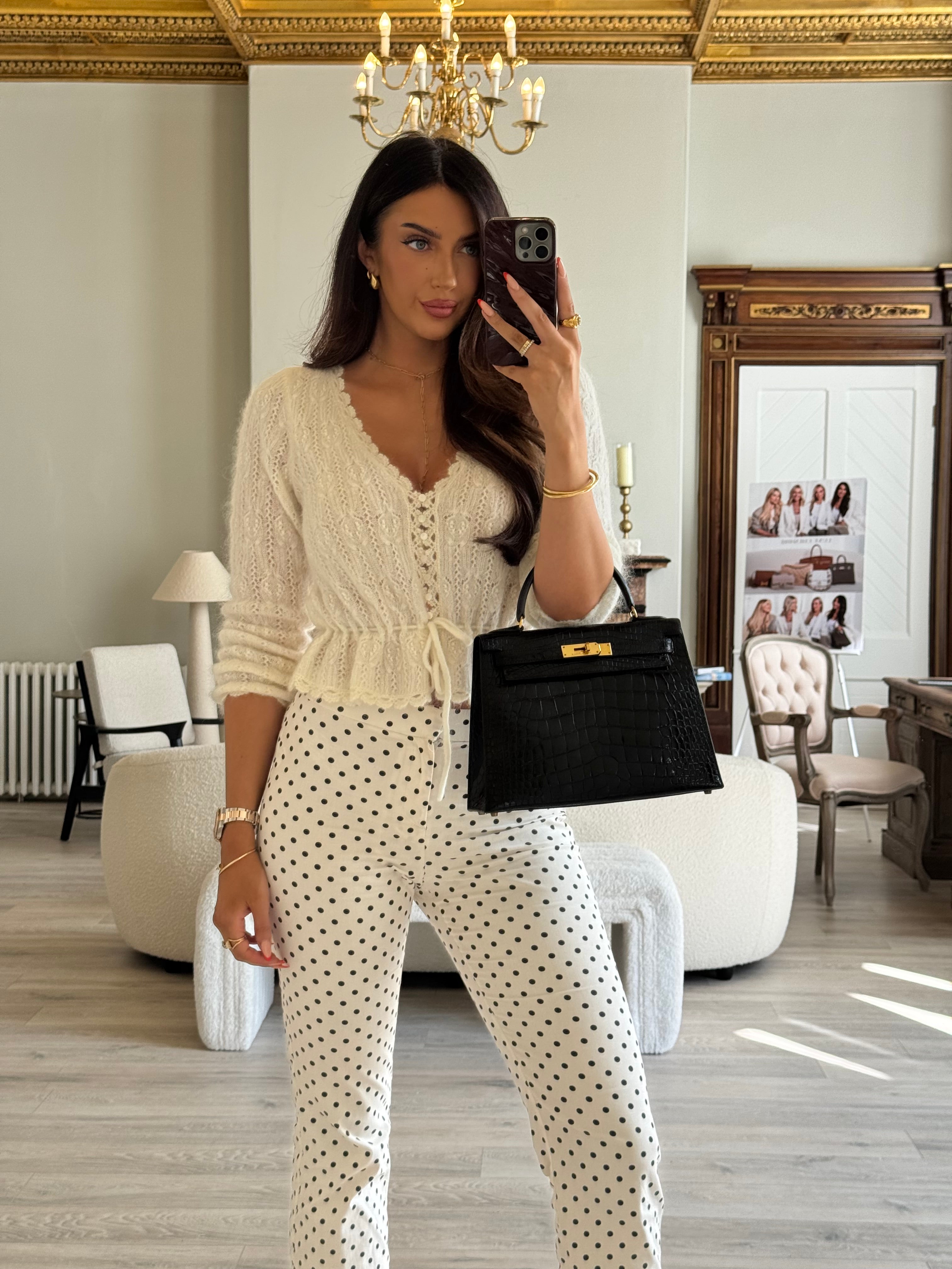 Hermès Vintage Kelly 28 In Shiny Black Crocodile With Gold Hardware Authentic