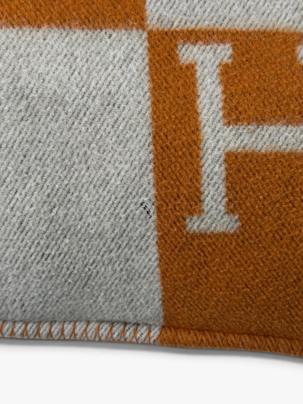 Hermès Avalon Cushion 70x70 In Ecru And Potiron. 100% authentic and preloved in excellent condition.