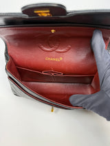 Chanel Vintage Medium Classic Double Flap Black Lambskin With 24k GHW