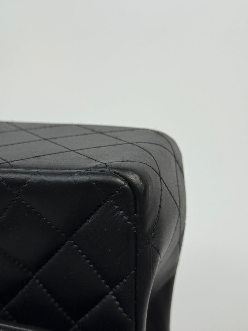 Chanel Jumbo Black Lambskin Leather With GHW