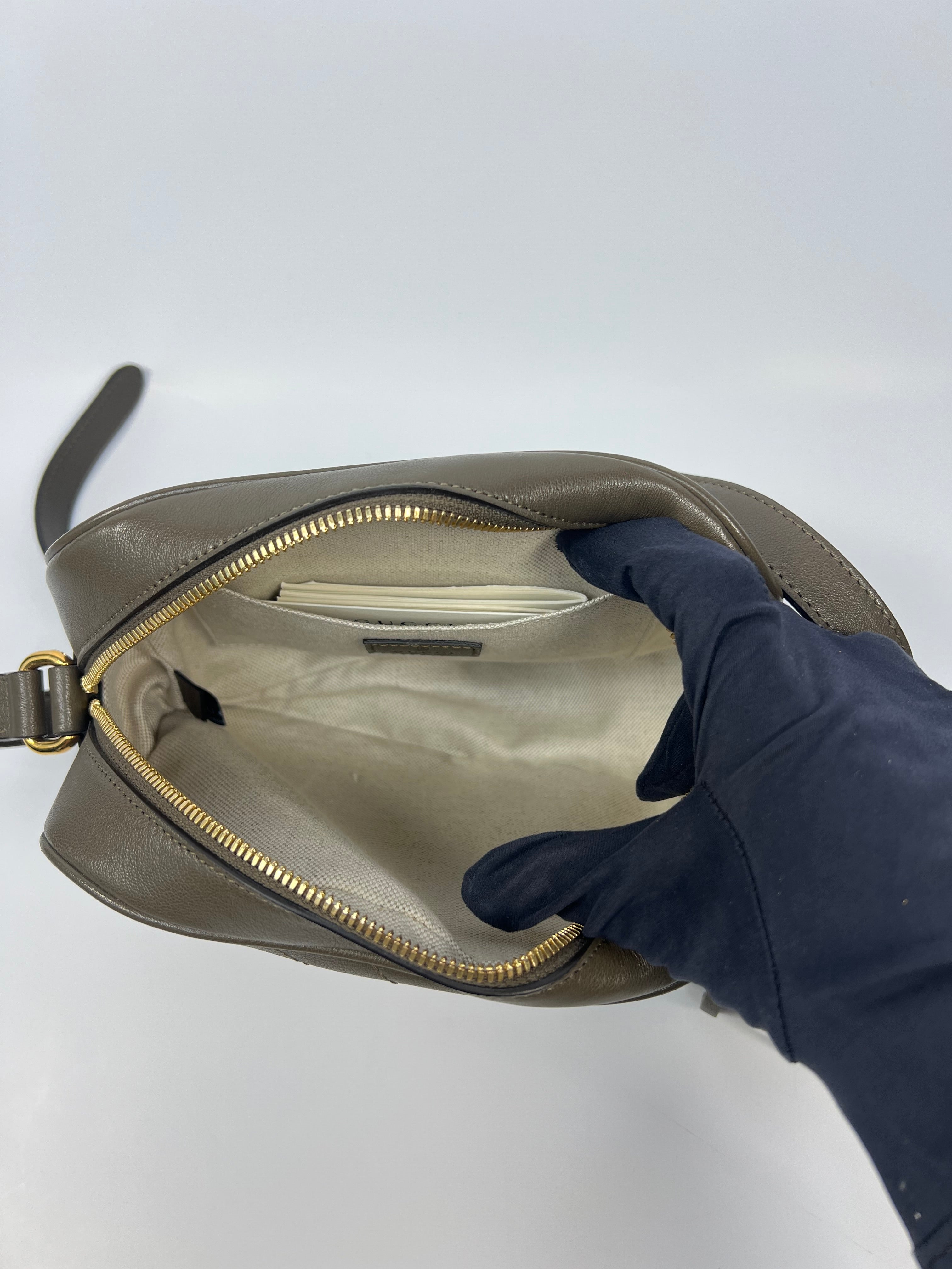 Gucci Soho Disco Crossbody Bag In Khaki  Leather