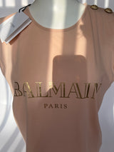 Balmain Logo Tank Tee  (Size 40 / UK 12)