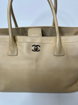 Chanel Beige  Leather Executive Tote Bag