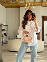 Chanel Small Coco In Iridescent Pink Caviar With Rainbow Hardware