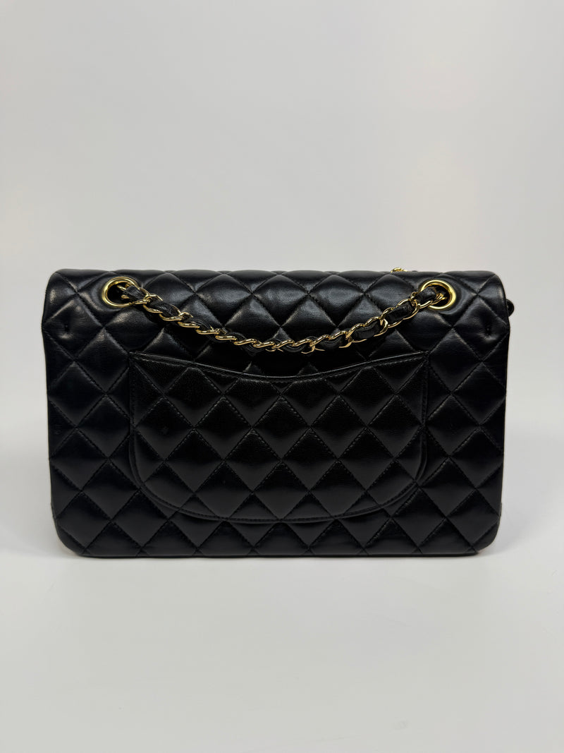 Chanel Medium Classic Double Flap Black Lambskin With GHW
