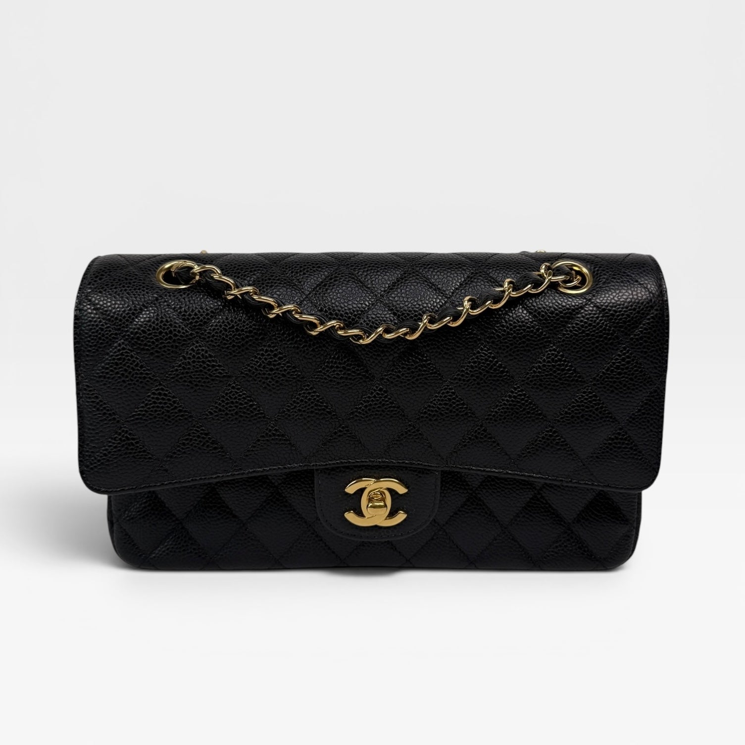 Chanel Medium Classic Double Flap In Black Caviar With Gold Hardware
Authentic Pre Loved Verified by Luxe Cheshire Trusted Designer resale
