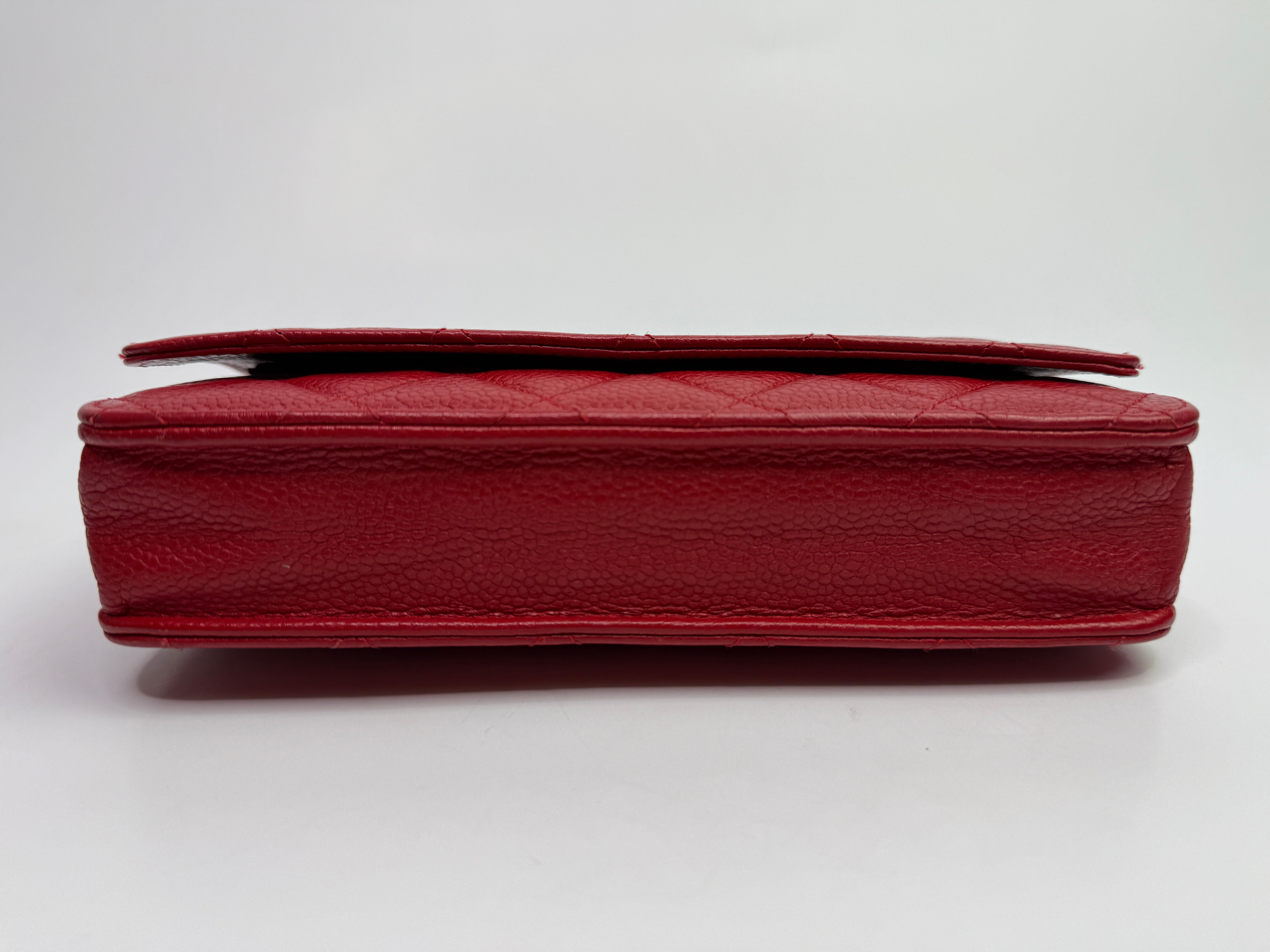 Chanel Wallet On Chain Red Caviar Leather With SHW