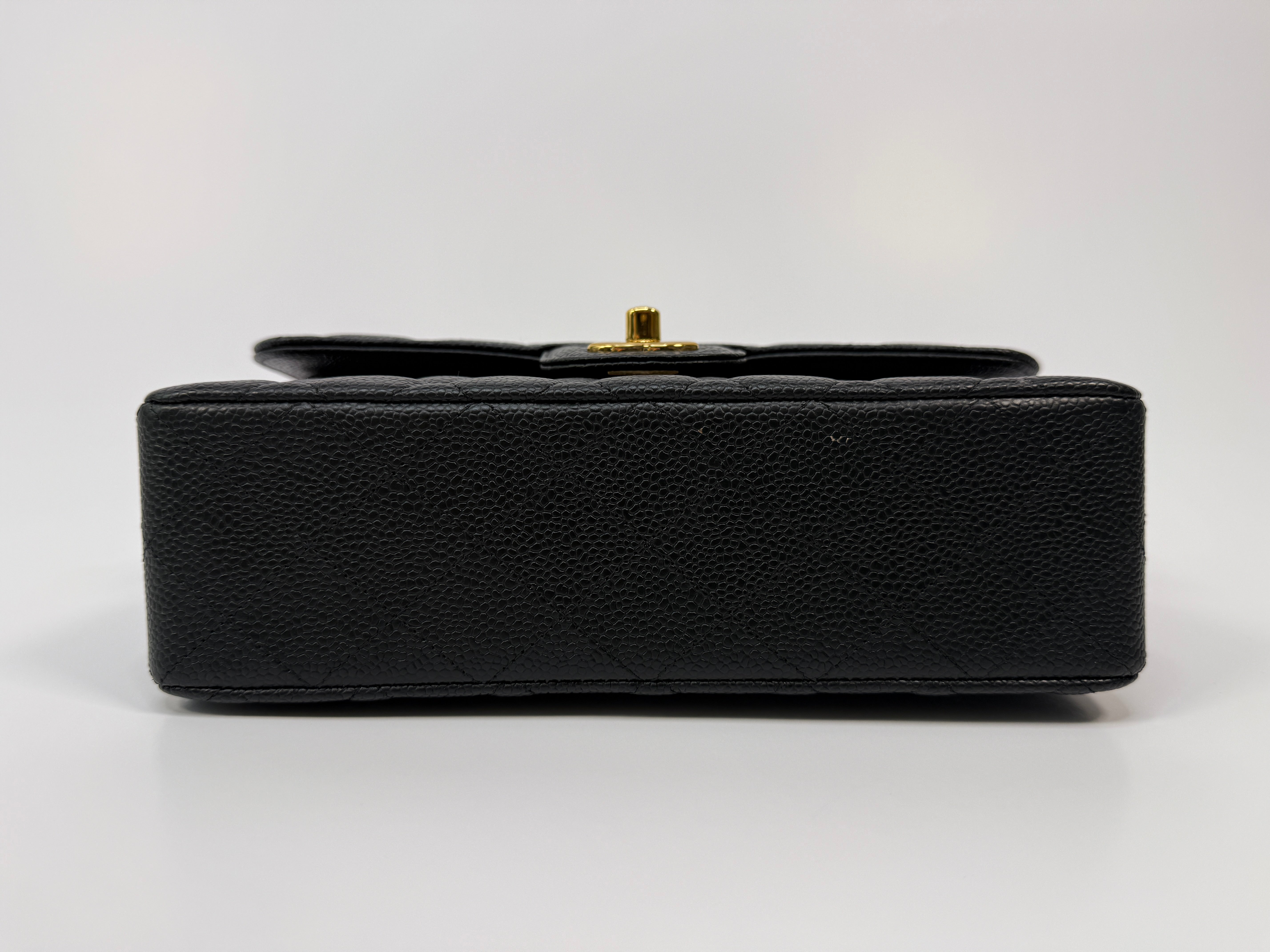 Chanel Small Classic Double Flap In Black Caviar Leather With GHW