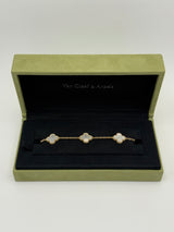 Van Cleef & Arpels Vintage Alhambra Bracelet, 5 Motifs Mother Of Pearl