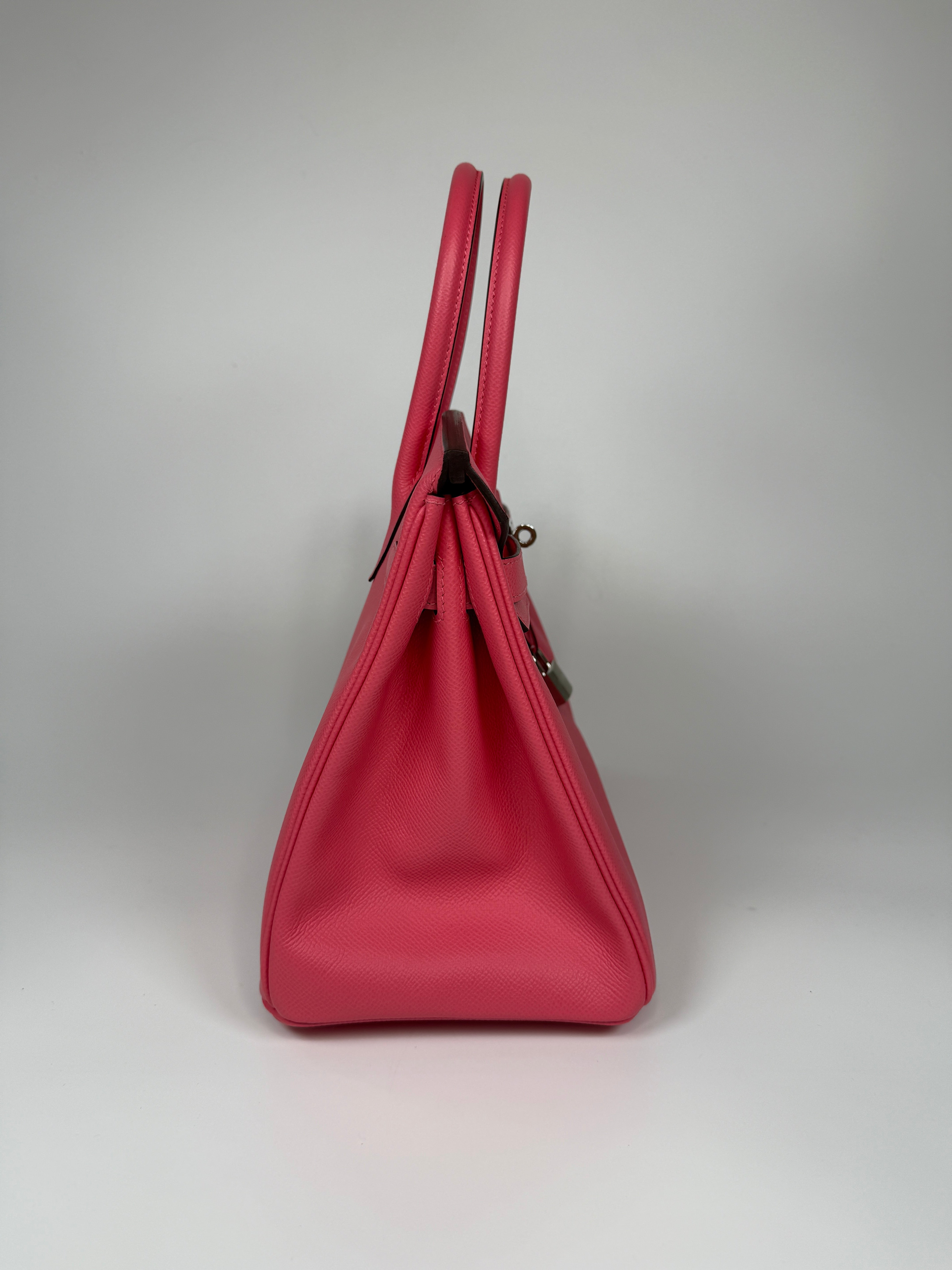 Authentic and preloved Hermès Birkin 30 In Rose Azalee Epsom Leather With PHW Very Good Condition