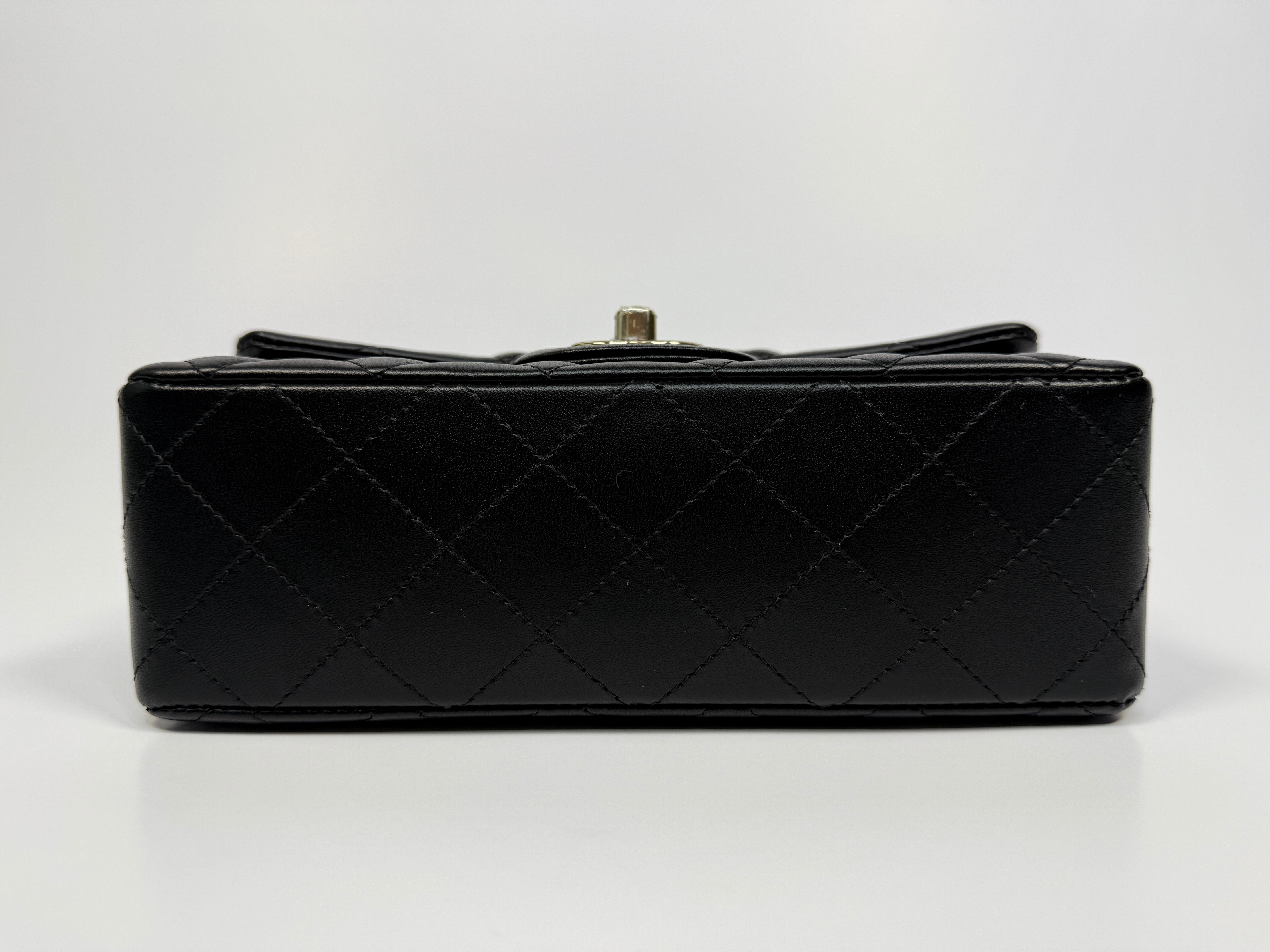 Chanel Mini Rectangle In Black Lambskin With PGHW