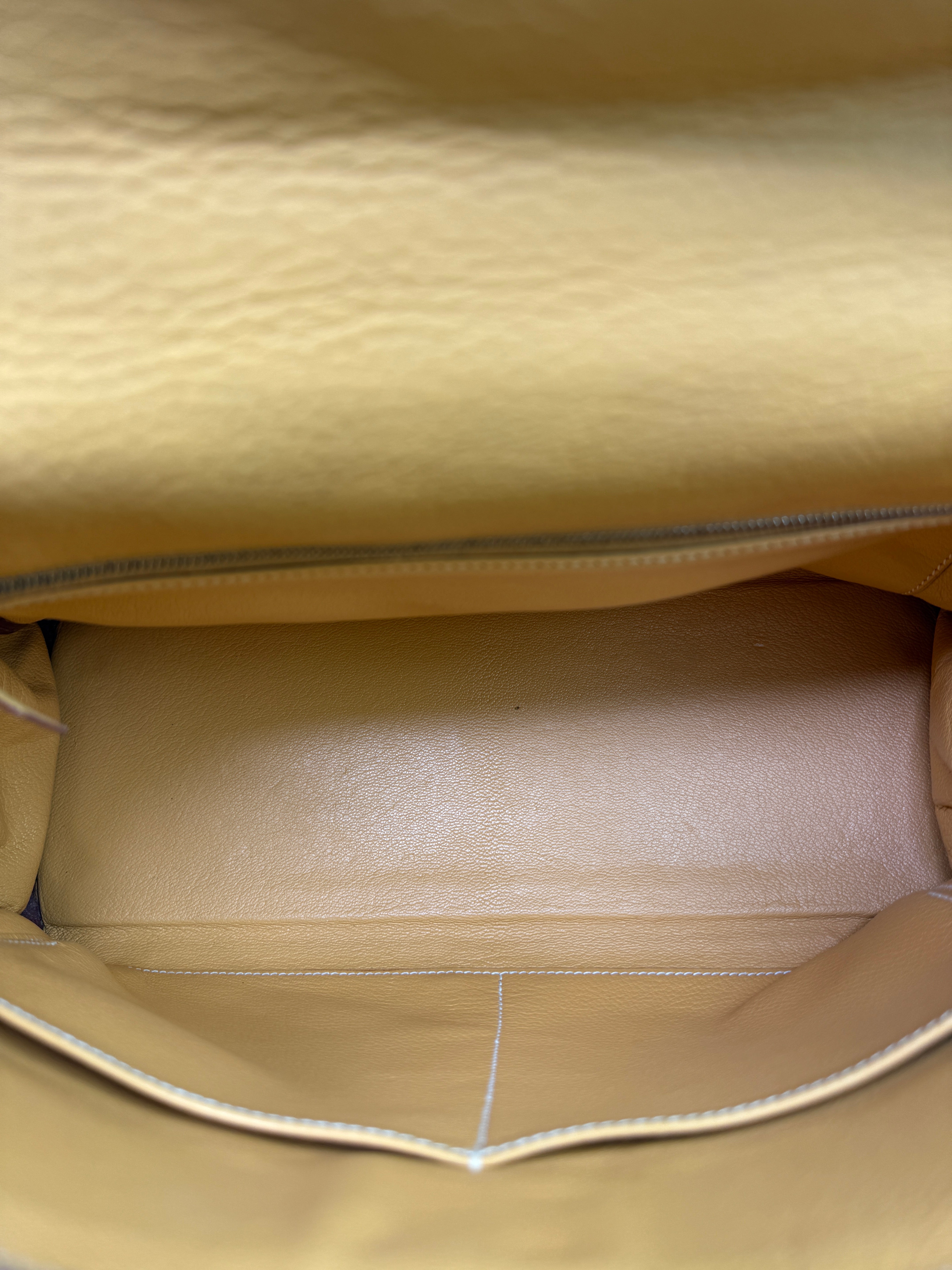 Hermès Kelly 32 Natural Sable Veau Taurillion Clemence Leather PHW