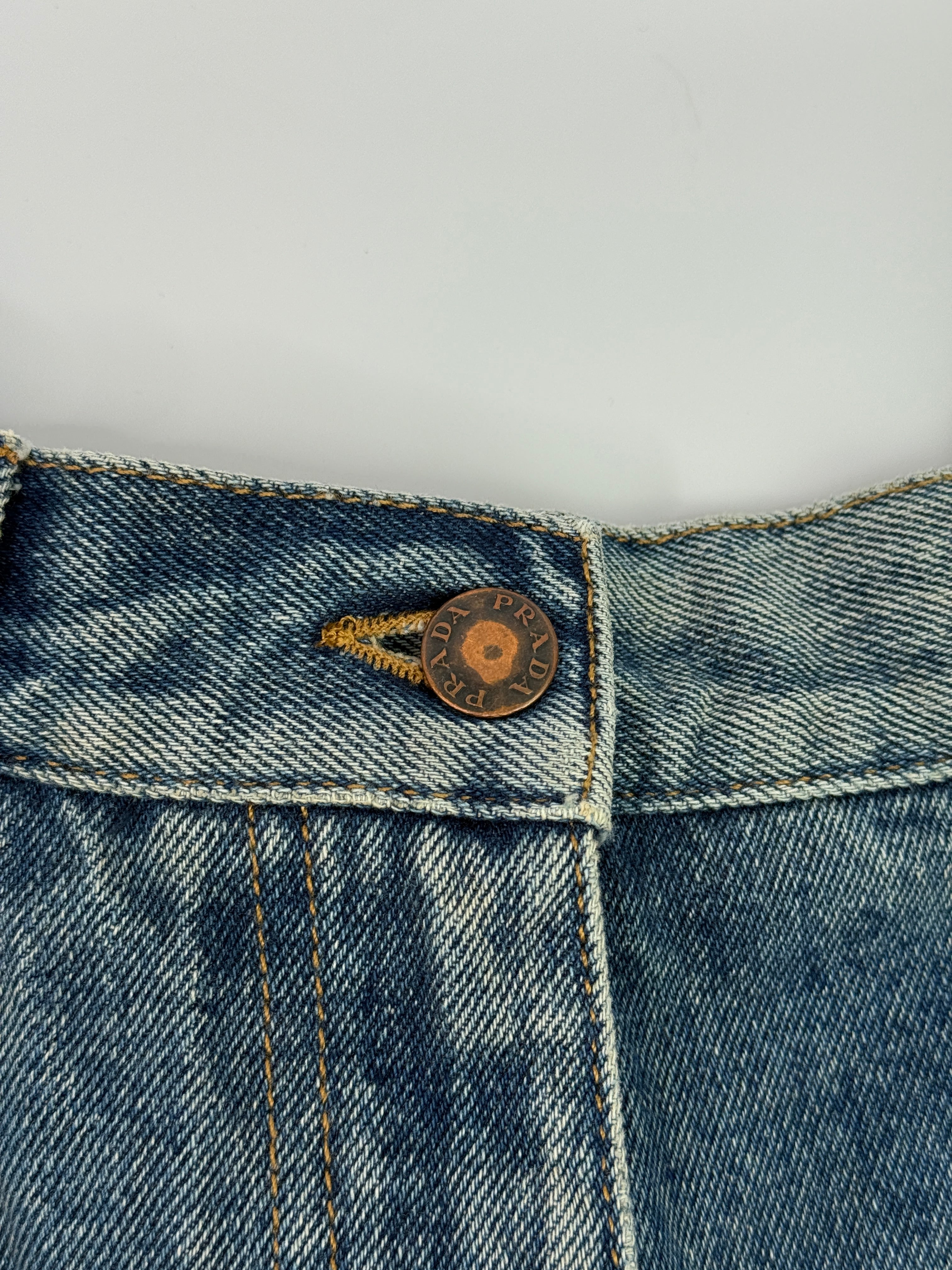 Prada Logo Denim Shorts (Size 28 /UK 12)