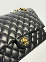 Chanel Medium Classic Double Flap Black Lambskin With GHW