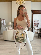 Celine Striped Tweed and Leather 16 Bucket Bag