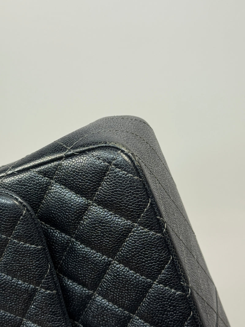 Chanel Jumbo Gunmetal Metallic Calfskin Leather With RHW
