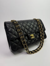 Chanel Medium Classic Double Flap Black Lambskin With GHW