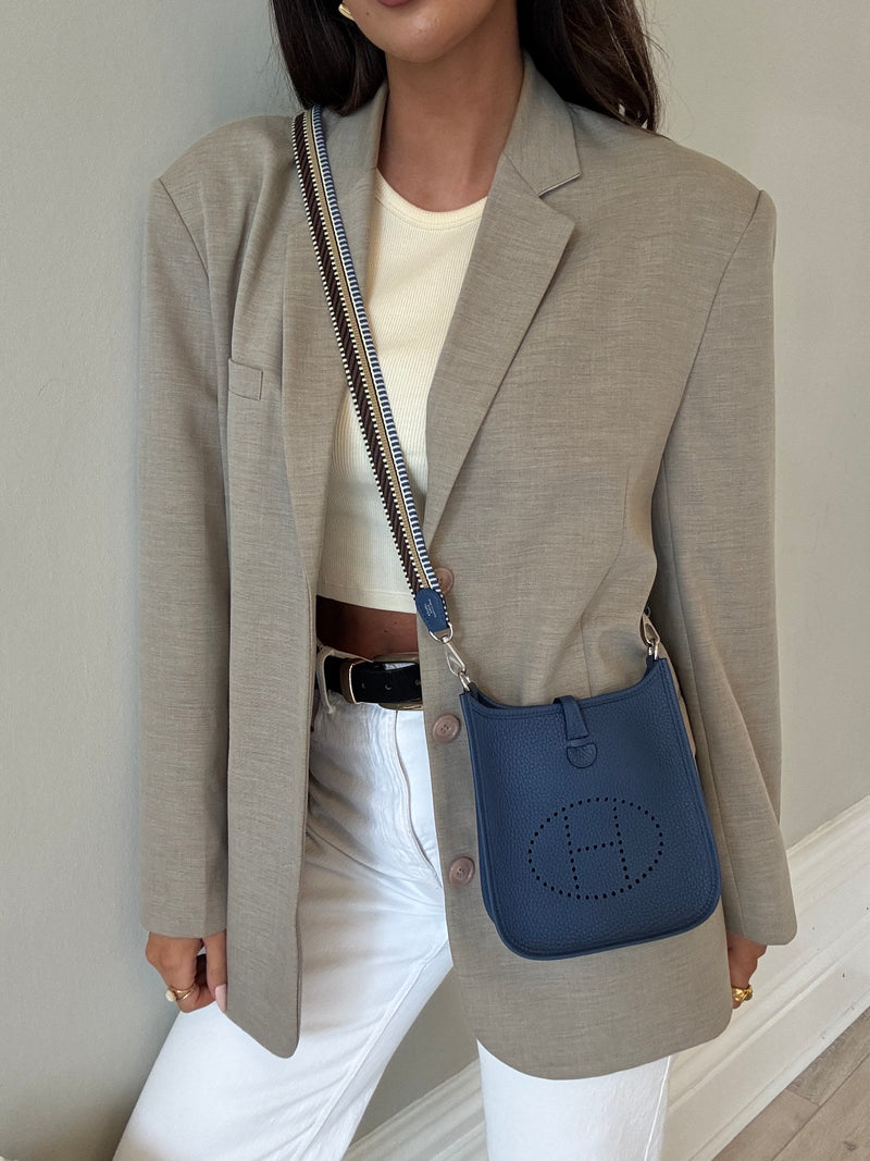 Hermès Evelyne TPM In Blue Tie With PHW
