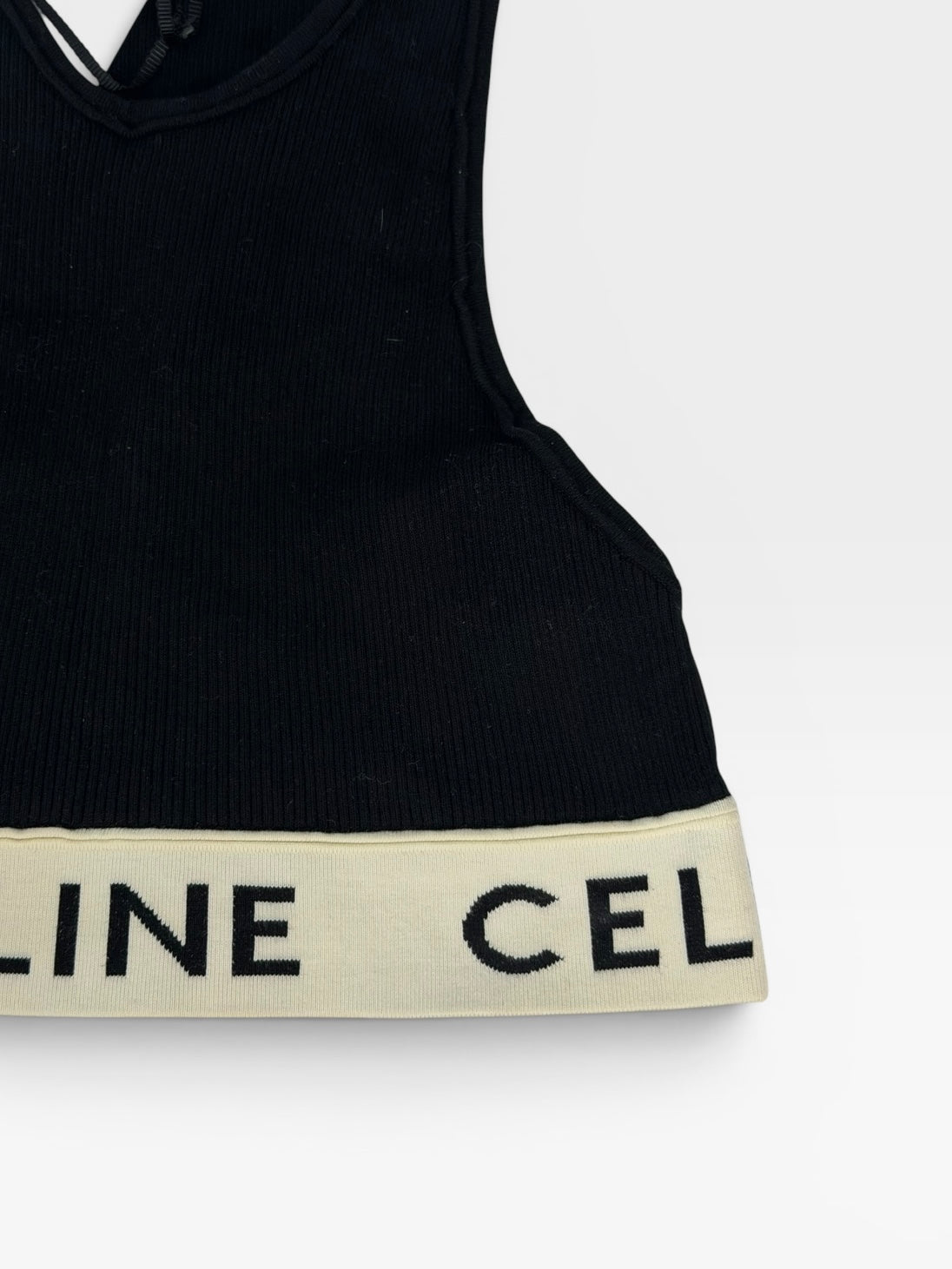 Celine Logo Crop Top (Size XS/UK6). Authentic and preloved in new/unused condition. 100% guarantee