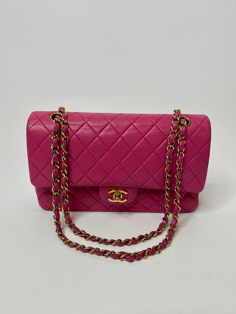 Chanel Vintage Medium 2.55 Classic Flap In Fuchsia