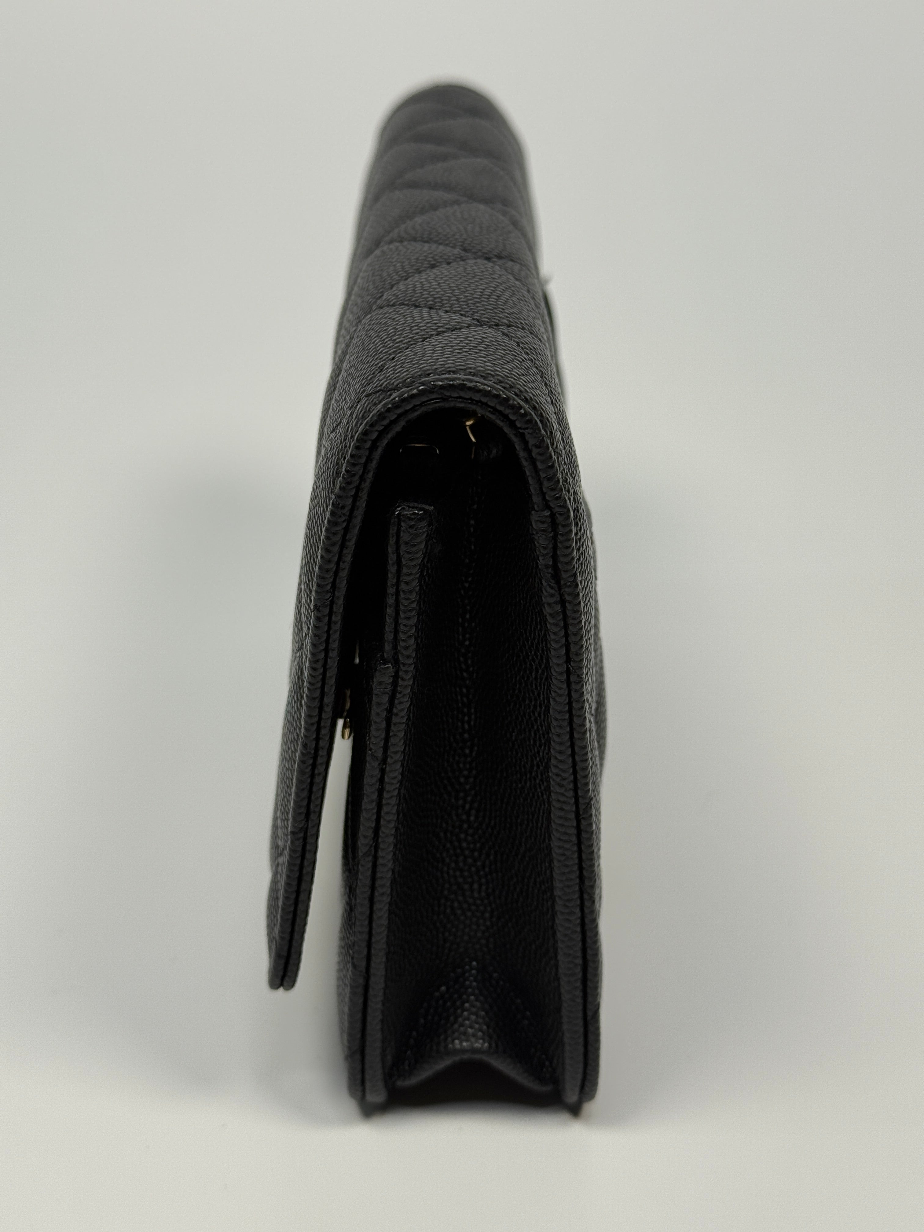 Chanel Wallet On Chain Black Caviar Leather With Gold Hardware Authentic and preloved in excellent condition