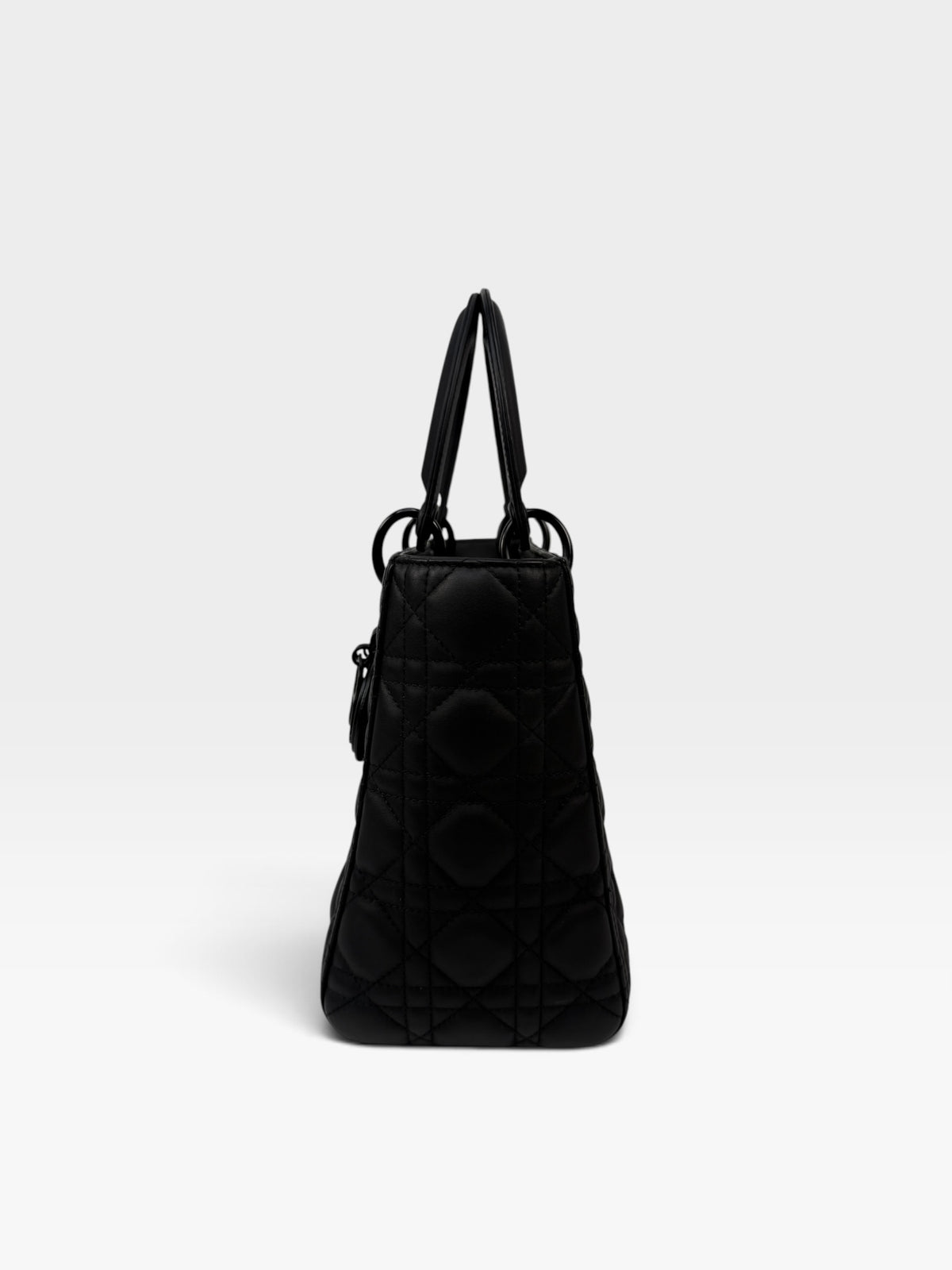 Christian Dior Medium Lady Dior In Matte Black. 100% authentic and preloved in very good condition