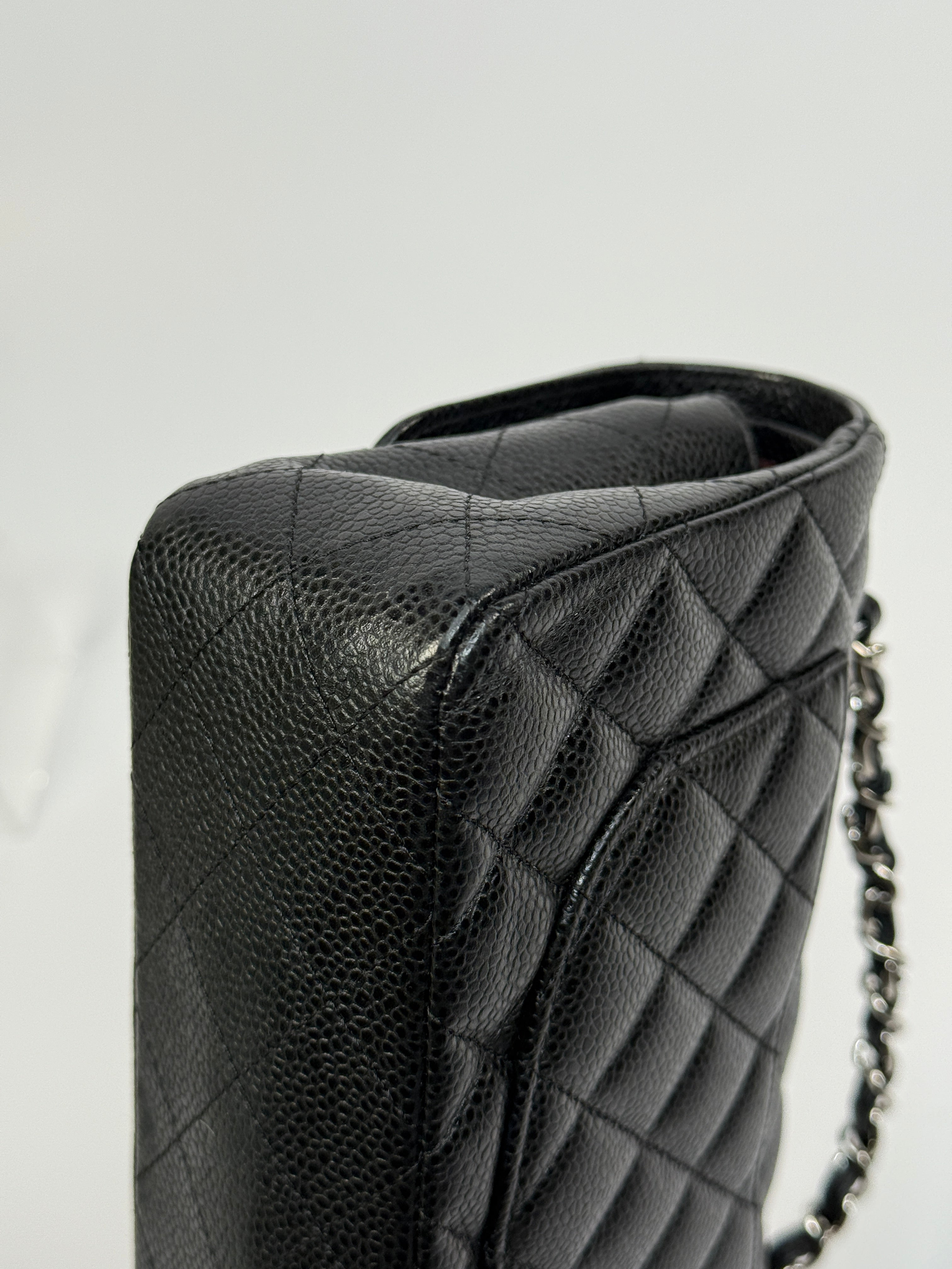 Chanel Small Classic Double Flap In Black Caviar Leather With Silver Hardware
Pre Loved & Authentic 