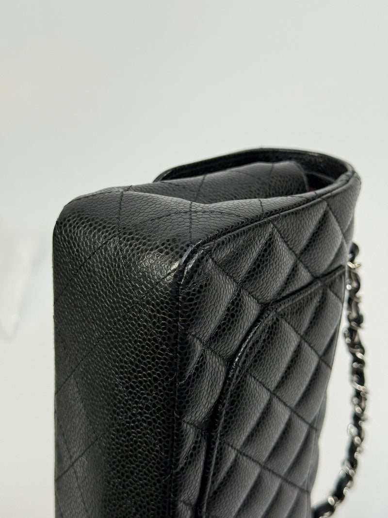Chanel Small Classic Double Flap In Black Caviar Leather With SHW