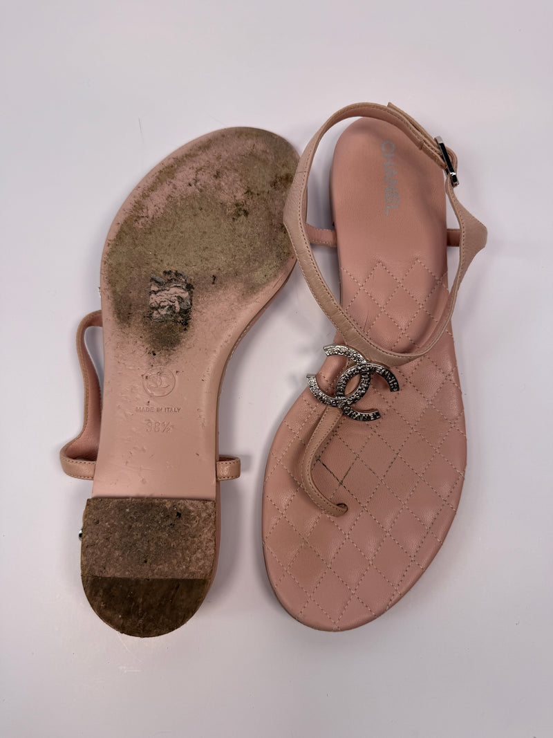 Chanel CC Thong Sandals (Size 38.5/UK5.5)