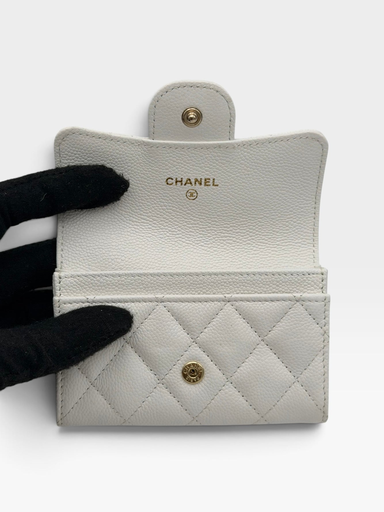 Authentic and pre loved Chanel Classic Card Holder In Red Caviar Leather With Gold Hardware. Excellent Condition. Fast fully insured next day delivery. Verified by Luxe Cheshire.
