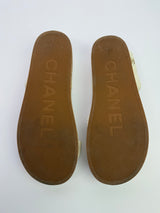 Chanel Ivory Cord And Lambskin Sandals (Size 38/UK5)