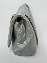 Chanel Airline XXL Classic Flap In Silver Calfskin