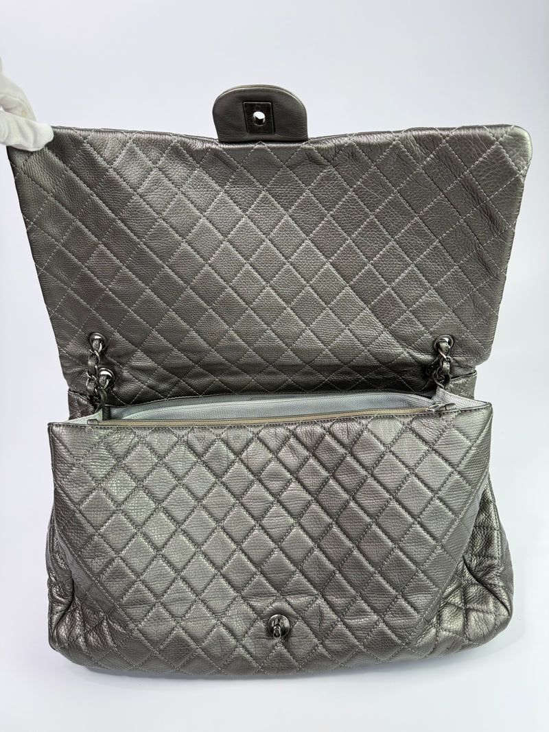 Chanel Airline XXL Classic Flap In Calfskin Leather With RHW