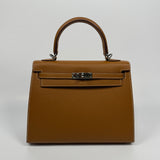 Hermès Kelly 25 Sellier In Gold Epsom Leather With PHW