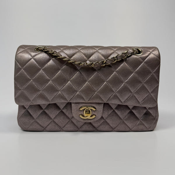 Chanel Iridescent Rose Medium Classic Double Flap With GHW