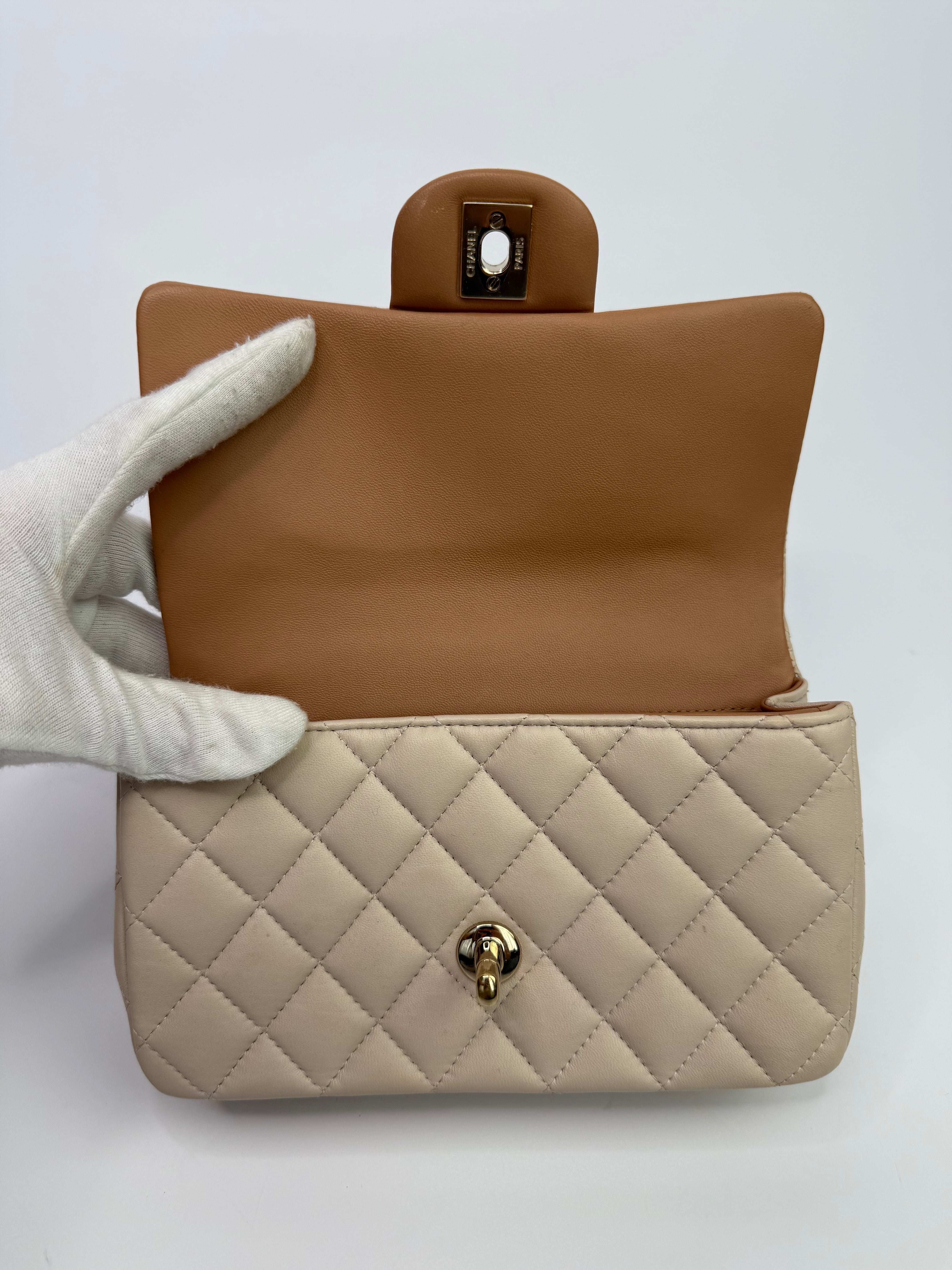 Chanel Quilted Bi-Color Top Handle Rectangular Flap