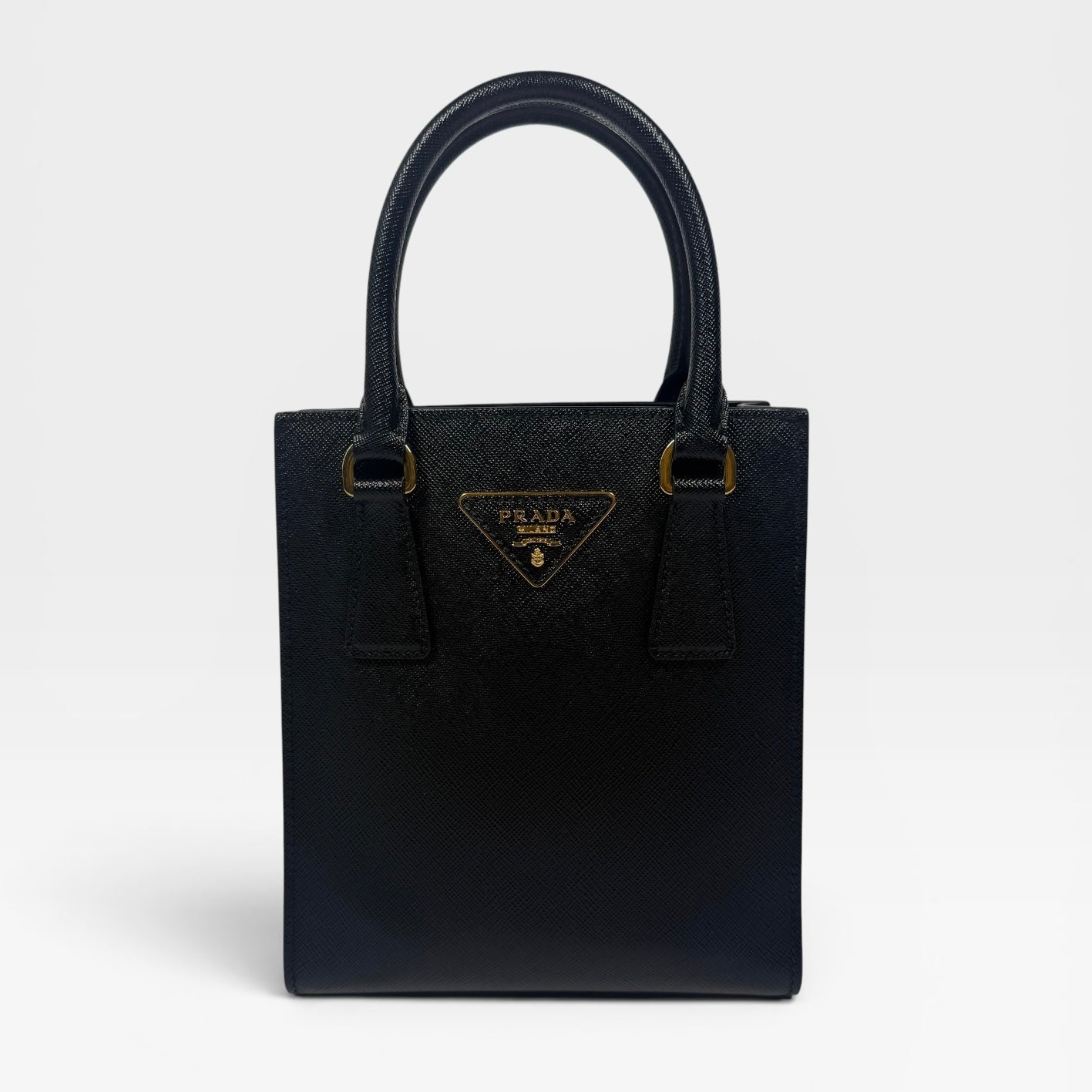 Prada Mini Tote In Black Saffiano Leather