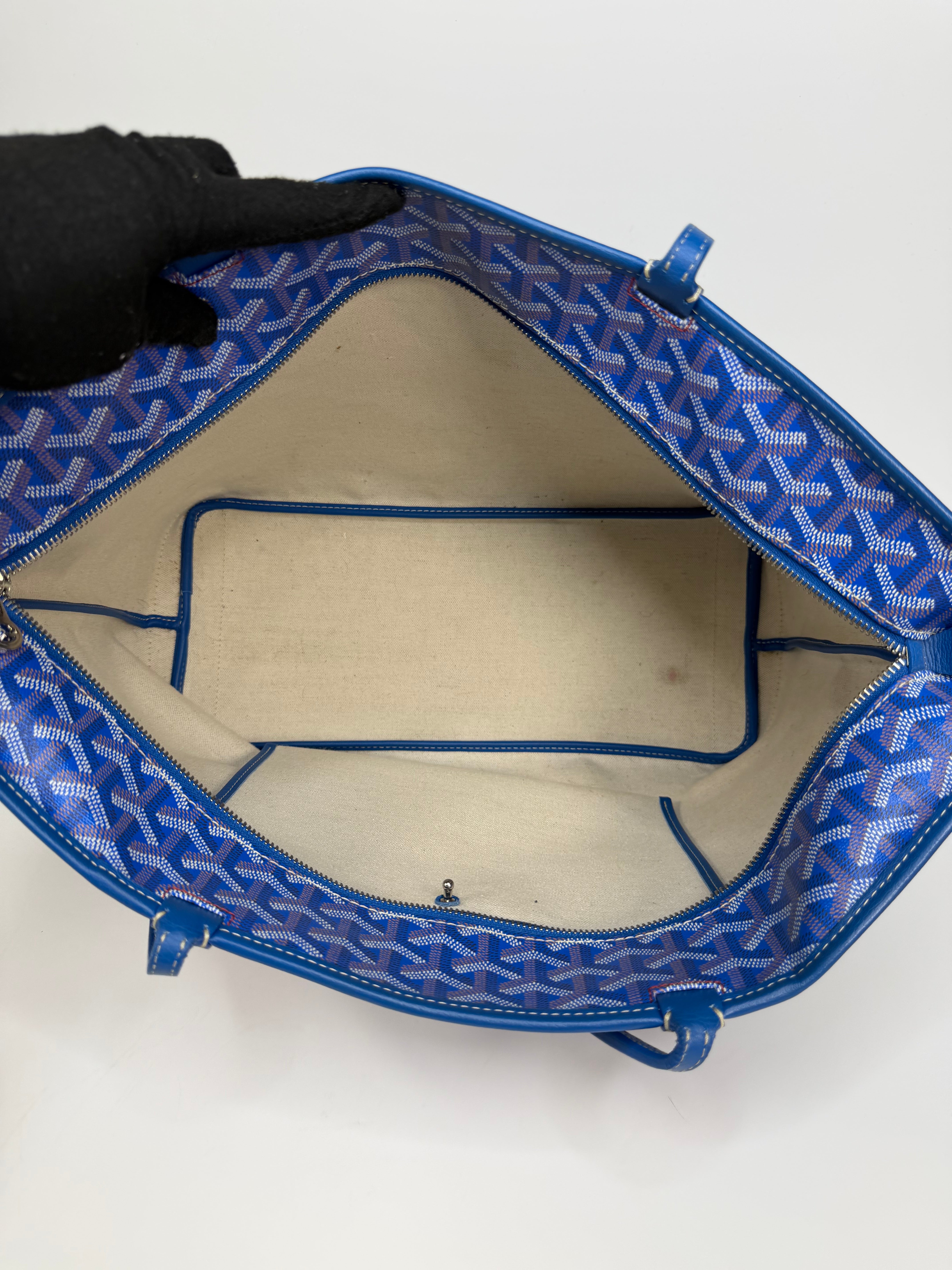 Goyard Artois MM Bag Blue Monogram. Authentic and preloved in very good condition