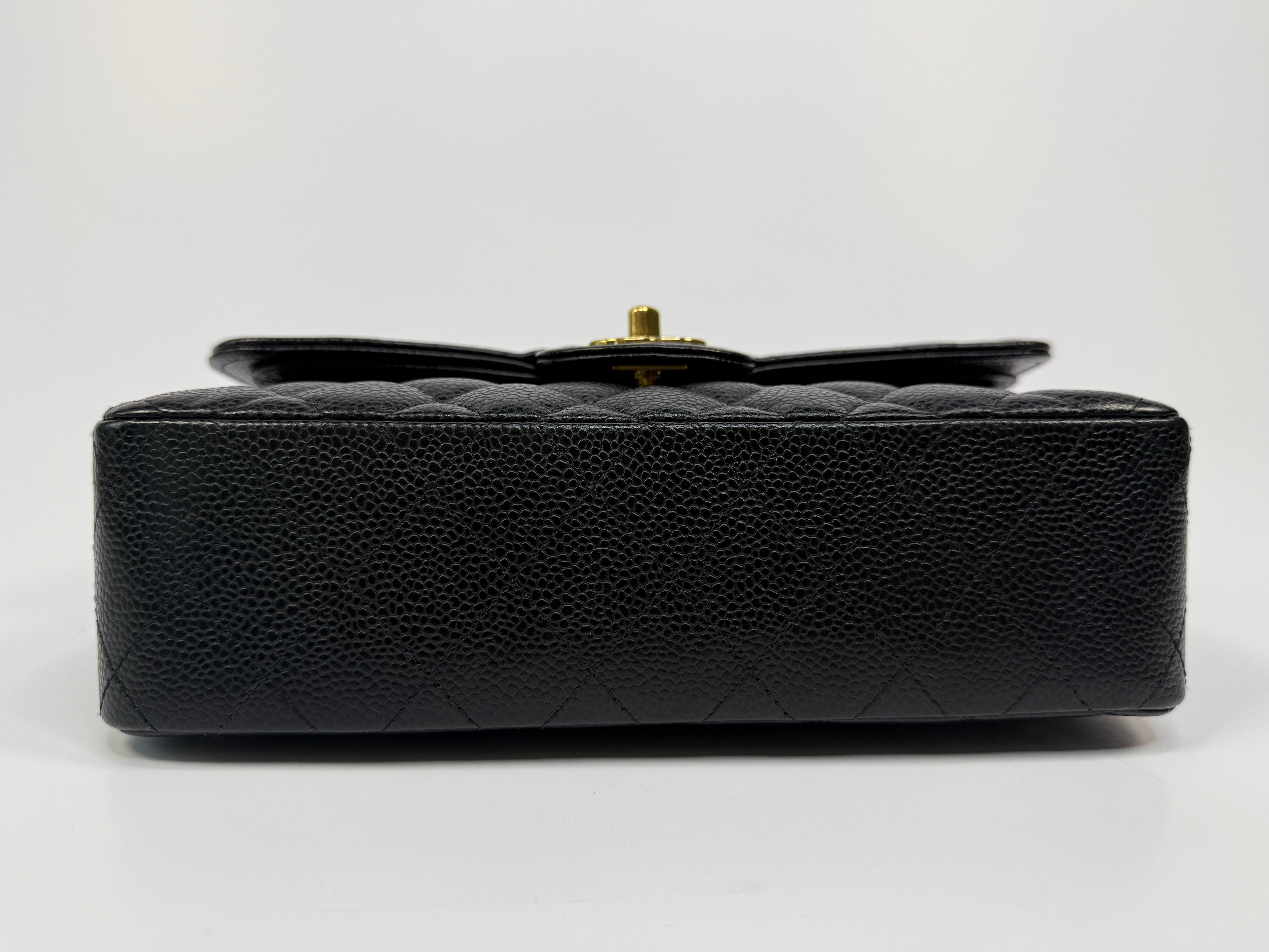 Chanel Small Classic Double Flap In Black Caviar Leather With Gold Hardware
Pre Loved & Authentic 