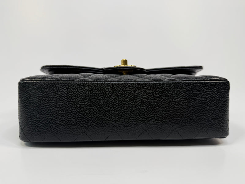 Chanel Small Classic Double Flap In Black Caviar Leather With GHW