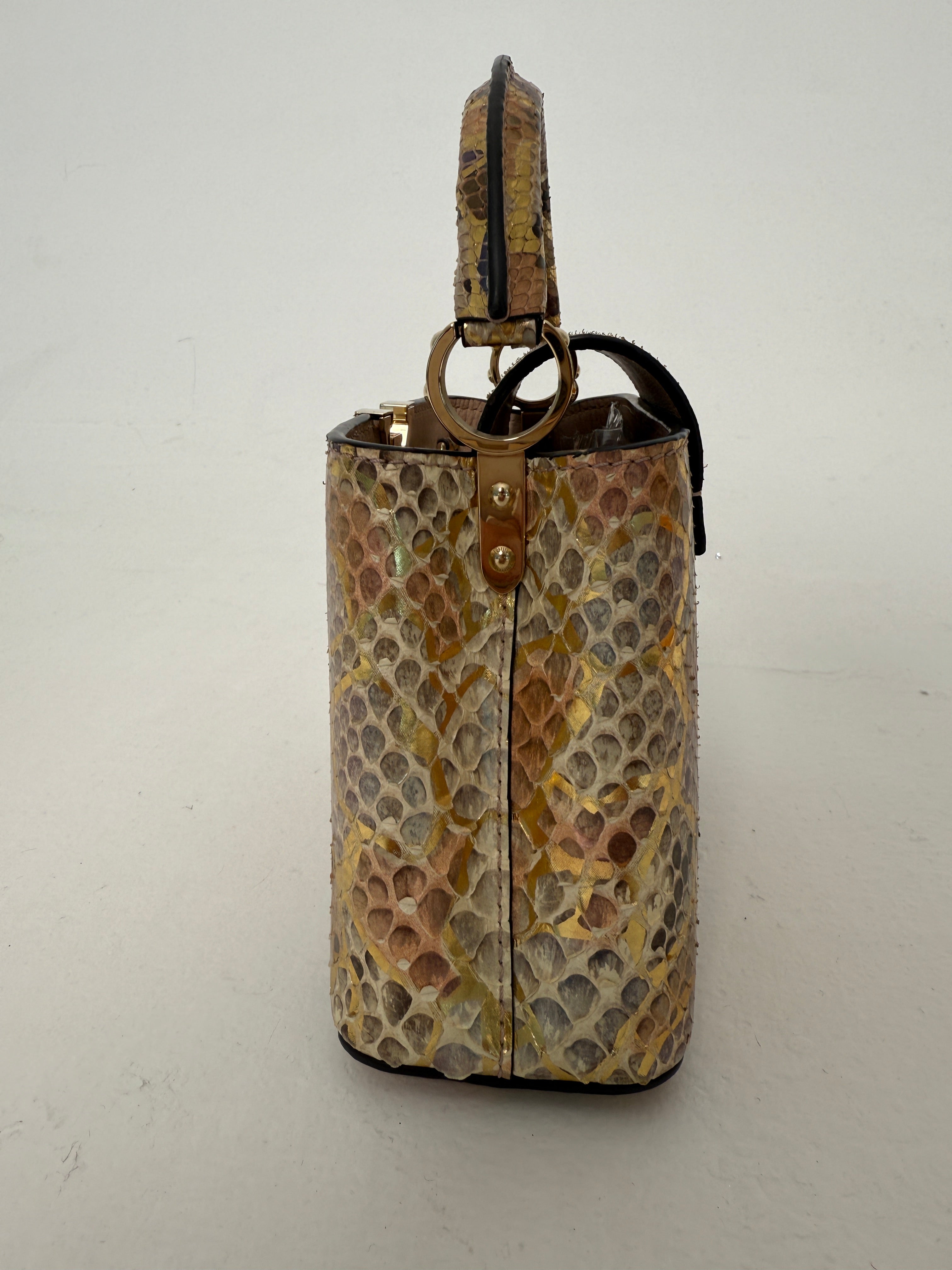 Louis Vuitton Capucines BB In Gold Python