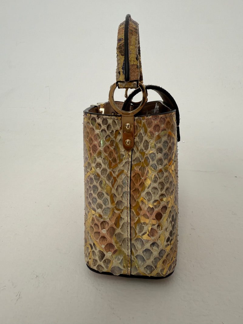 Louis Vuitton Capucines BB In Gold Python With GHW