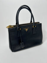 Prada Small Galleria Bag In Black Saffiano Leather