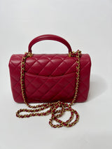 Chanel Mini Rectangle Flap Bag In Raspberry