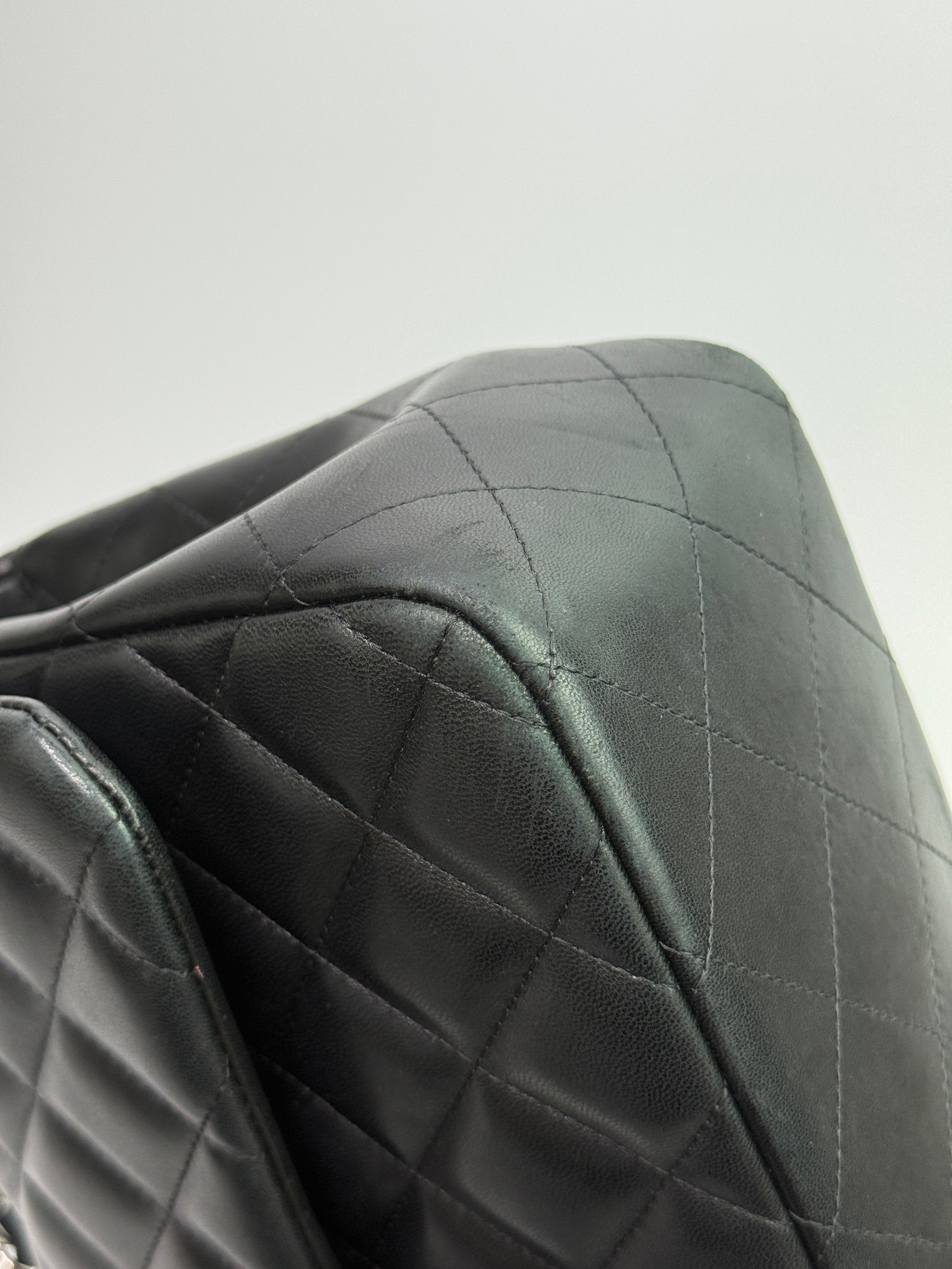 Chanel Jumbo Black Lambskin Leather With SHW