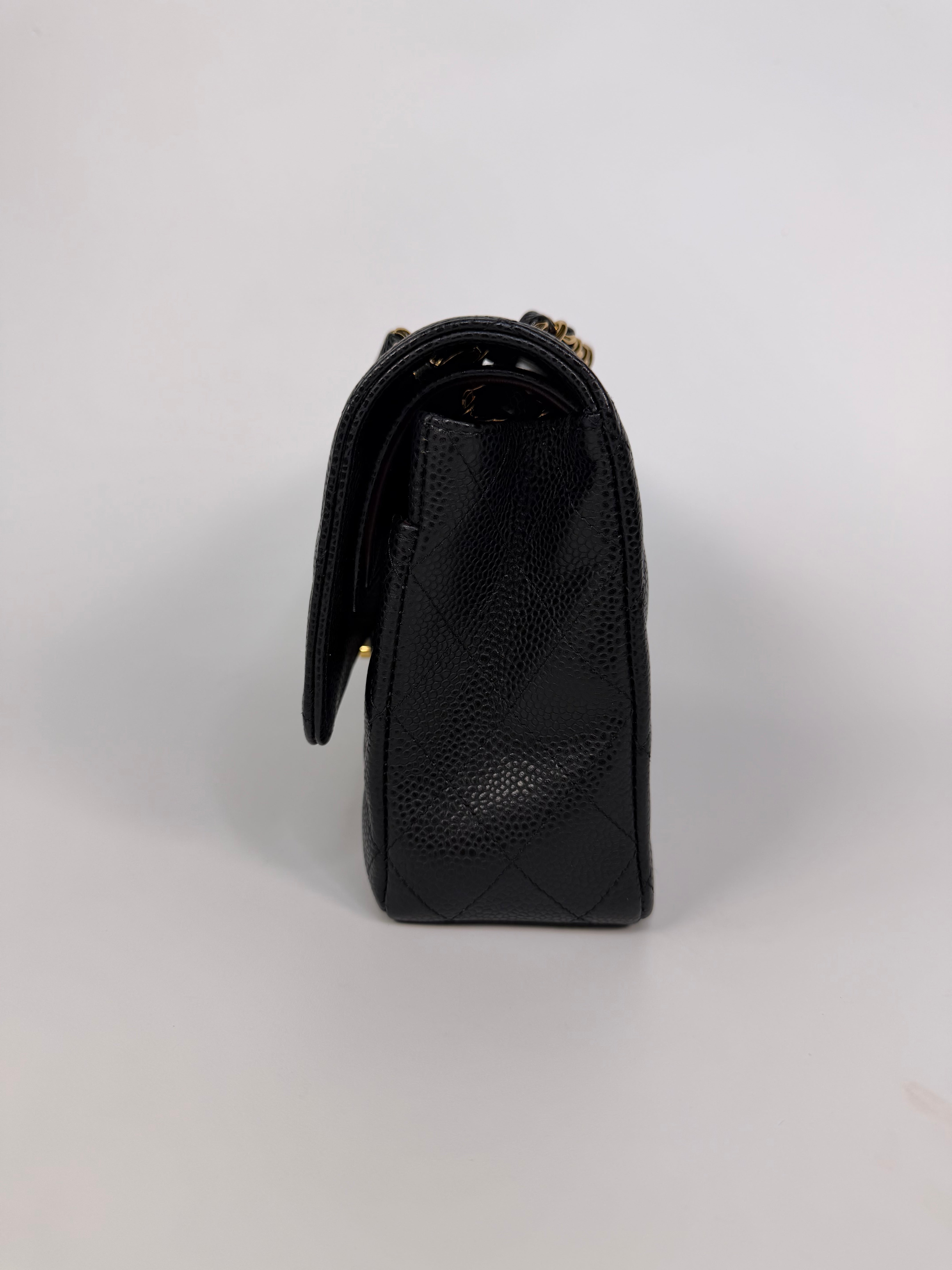 Chanel Medium Classic Double Flap Black Caviar Leather With Gold Hardware