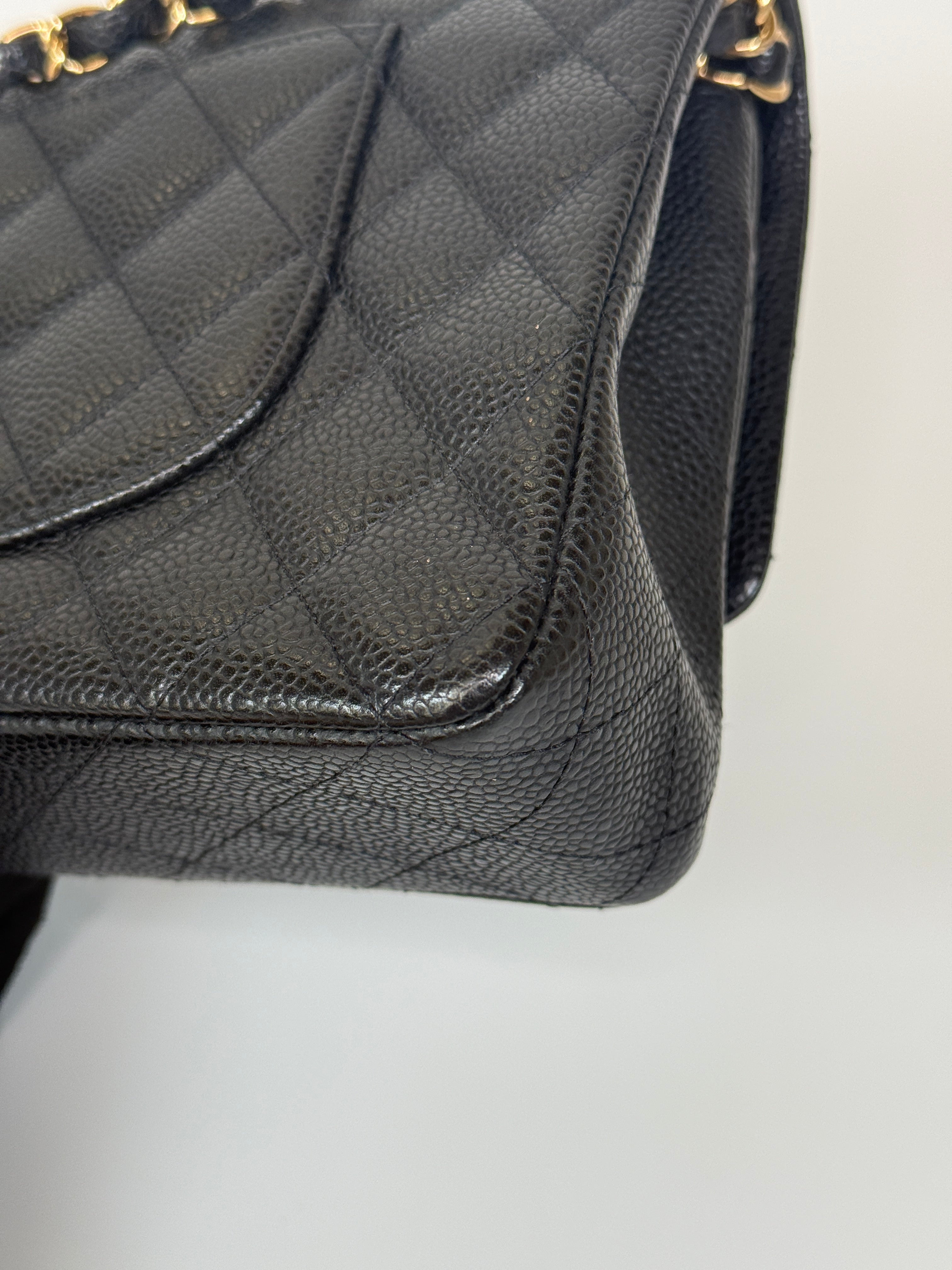 Chanel Medium Classic Double Flap Black Caviar Leather With Gold Hardware. Authentic and preloved. 100% Authenticity guarantee 