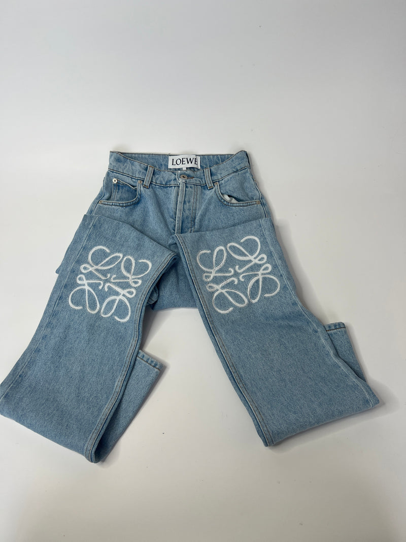 Loewe Anagram-Embroidered Straight-Leg Jeans (Size 36FR / UK 8 )